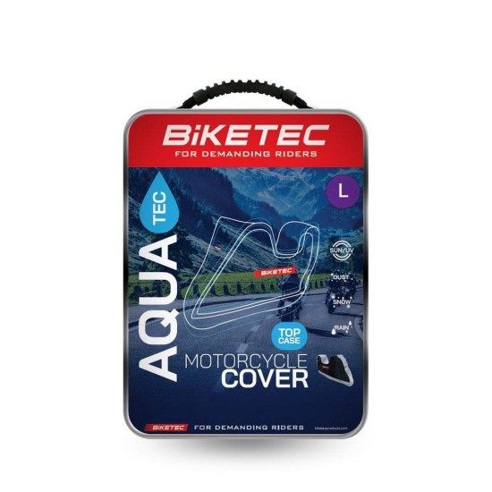Husa moto BikeTec impermeabila cu spatiu pentru topcase, negru/gri, marime L