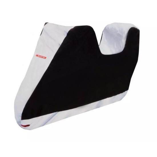 Husa moto BikeTec impermeabila cu spatiu pentru topcase, negru/gri, marime XL