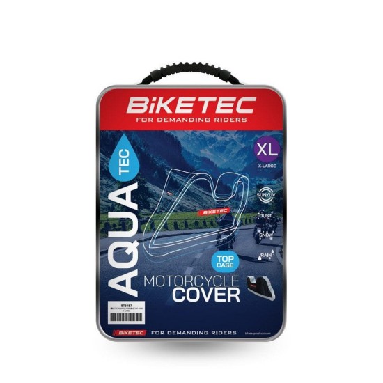 Husa moto BikeTec impermeabila cu spatiu pentru topcase, negru/gri, marime XL