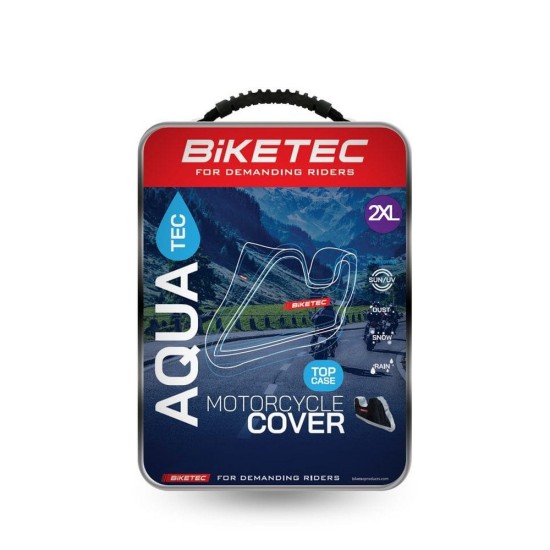 Husa moto BikeTec impermeabila cu spatiu pentru topcase, negru/gri, marime 2XL