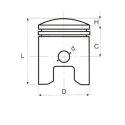 Kit piston scuter Yamaha-BWS 70cc 2T, 47.00mm, bolt 10mm, Rival Store