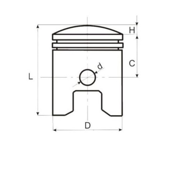 Kit piston scuter Yamaha-BWS 70cc 2T, 47.00mm, bolt 10mm, Rival Store