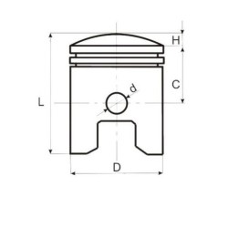 Kit piston scuter Aprilia-Yamaha-Malaguti 50cc 2T, 40.00mm, bolt 10mm, Rival Store