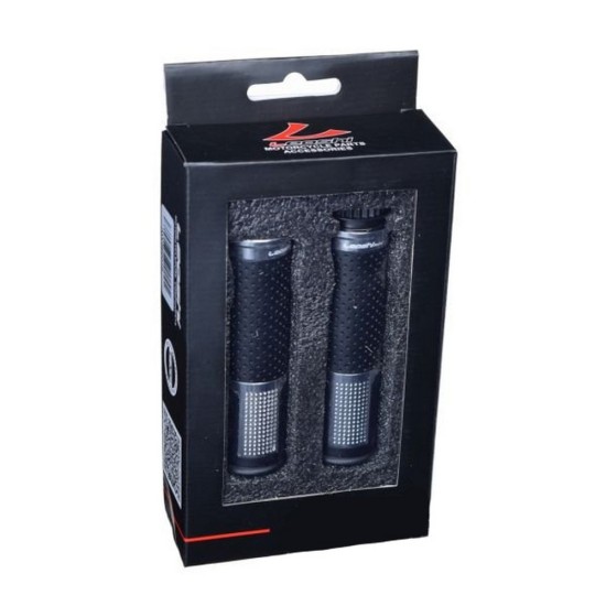Set 2 mansoane universale moto, F1, negru/argintiu