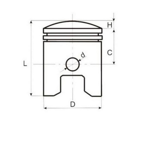 Kit piston Yamaha YBR 125, 54.00mm, bolt 15mm