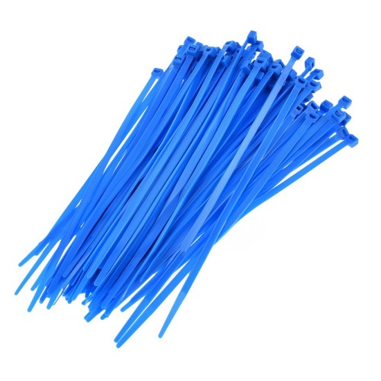 Set colieri plastic, albastru, 4,8x200mm, 100buc