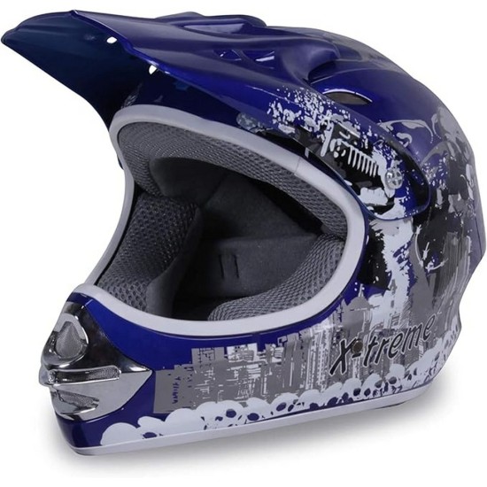 Casca cross/atv copii Action albastru marime XL