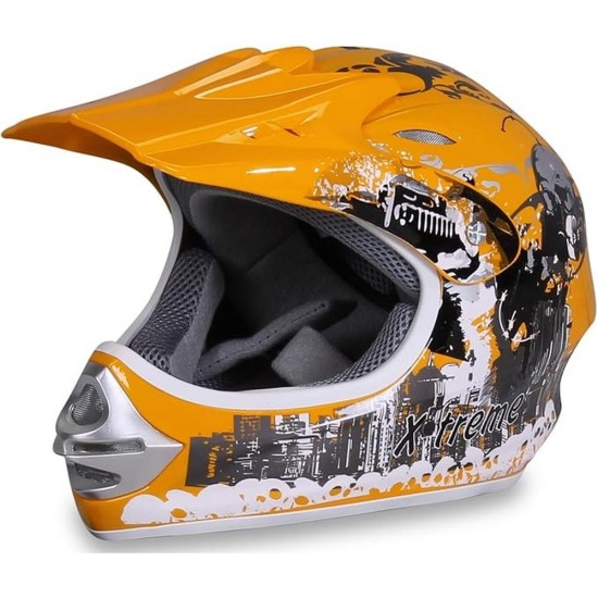 Casca cross/atv copii Action galben marime XL