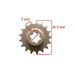 Pinion fata Pocket Bike 17 dinti, lant gros