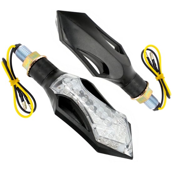 Set semnalizari moto Moretti E-Mark RVS3 cu led, negru