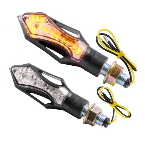 Set semnalizari moto Moretti E-Mark RVS3 cu led, negru