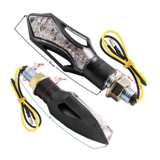 Set semnalizari moto Moretti E-Mark RVS3 cu led, negru