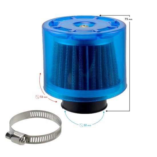 Filtru aer sport Rival Store cu capac protectie, diametru 32mm