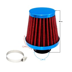 Filtru aer sport diametru 35mm, dreapta, argintiu