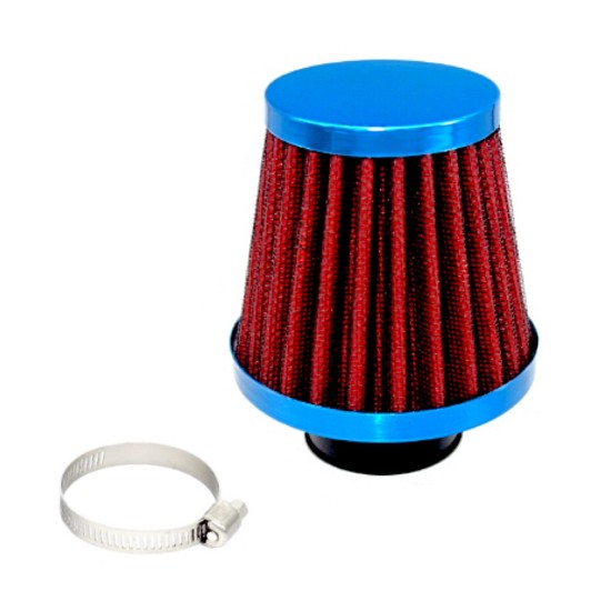 Filtru aer sport diametru 35mm, dreapta, argintiu