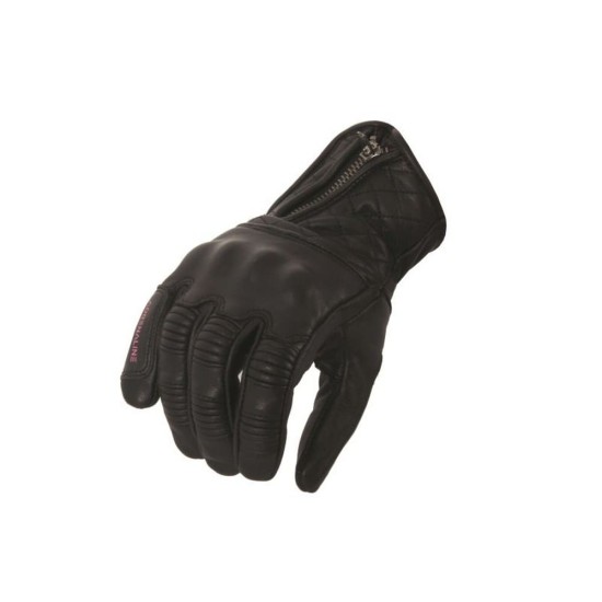 Manusi moto dame piele Adrenaline Orchid, negru/roz, marime S