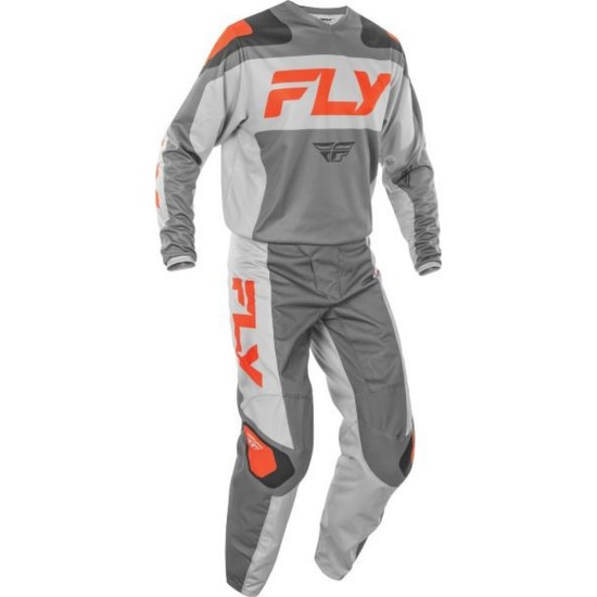 Pantaloni cross/enduro Fly Racing F-16 alb/gri/rosu marime 40
