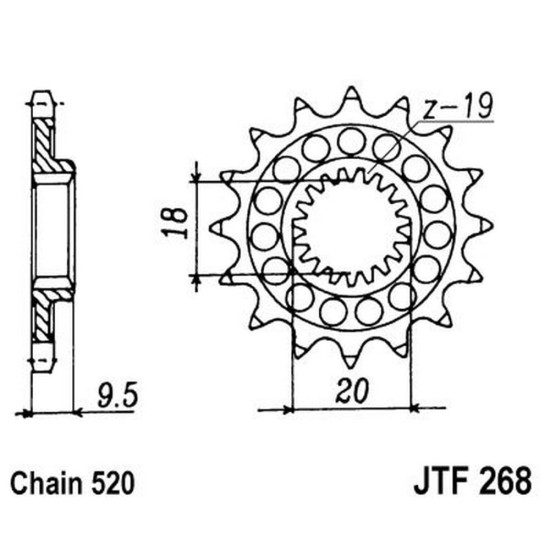 Pinion transmisie Atv 110-125cc, pas 428, 14 dinti,  diametru interior 17x30