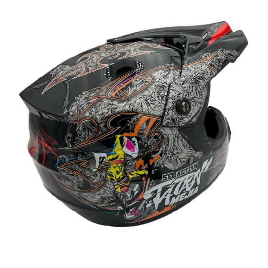 Casca cross/atv copii Mejia negru/gri marime XL