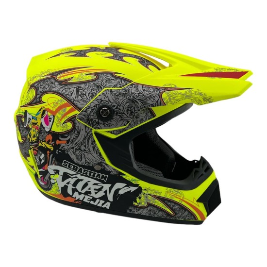 Casca cross/atv copii Mejia galben/gri mat marime L