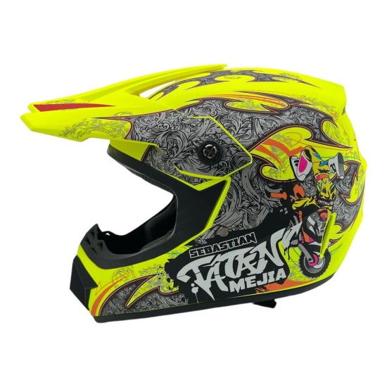 Casca cross/atv copii Mejia galben/gri mat marime L