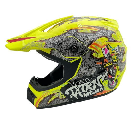 Casca cross/atv copii Mejia galben/gri marime M