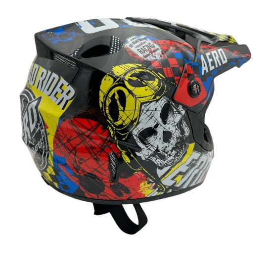 Casca cross/atv copii Mejia Skeleton negru/rosu/galben marime L