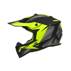 Casca cross/atv Nox Fusion N633 negru mat/galben fluo marime L
