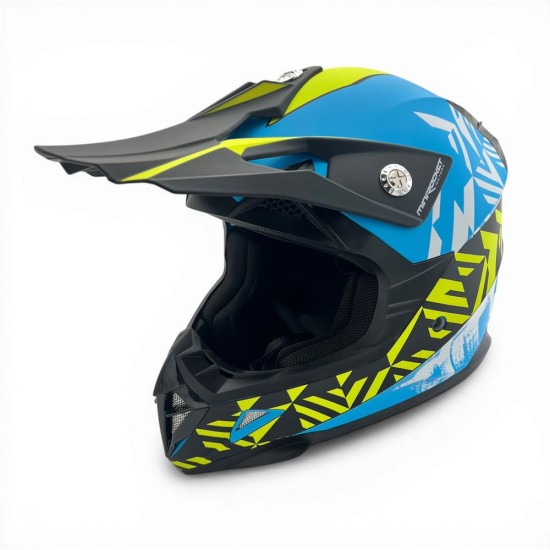 Casca cross/atv copii MiniRocket galben/albastru marime YS