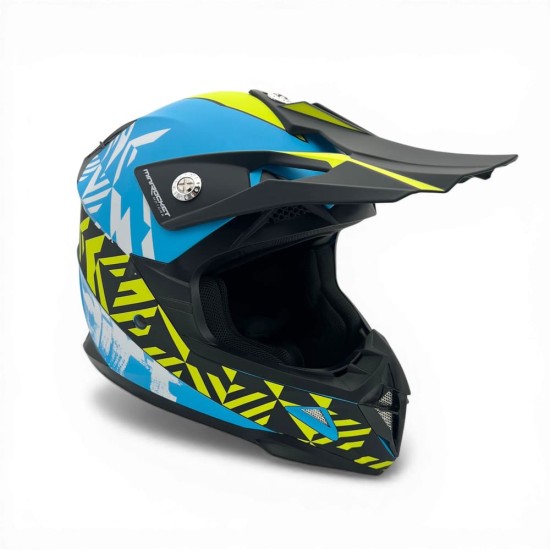 Casca cross/atv copii MiniRocket galben/albastru marime YS