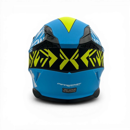 Casca cross/atv copii MiniRocket galben/albastru marime YS