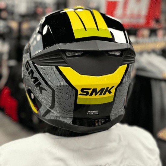 Casca flip-up Smk Glide Sign GL126, alb/negru/gri, marime S