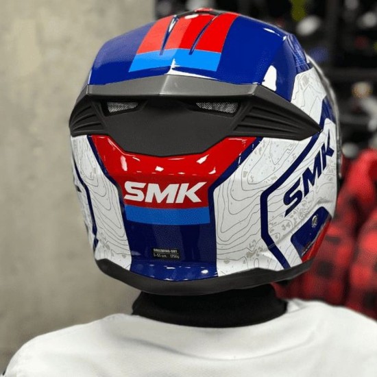 Casca flip-up Smk Glide Sign GL126, alb/negru/gri, marime S