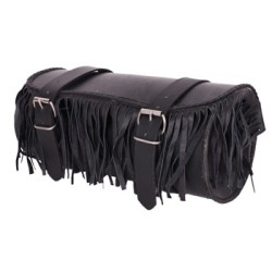 Ganta moto piele Adrenaline Tooler Fringes, negru, 1L