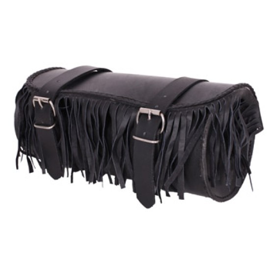 Ganta moto piele Adrenaline Tooler Fringes, negru, 1L