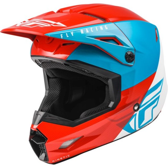 Casca cross/enduro Fly Racing Kinetic Straight Edge Ece, albastru/rosu/alb, marime L