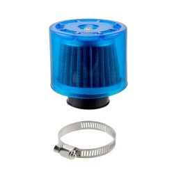 Filtru aer sport cu capac protectie, diametru 38mm, albastru