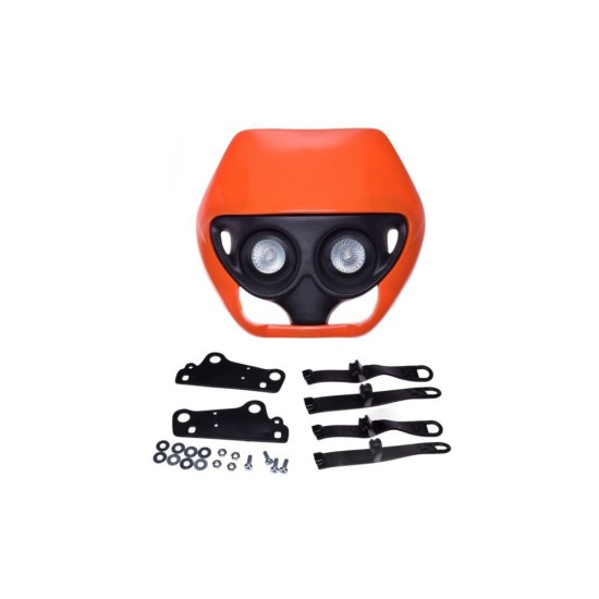 Carena si far fata cu prinderi universal cross-enduro, portocaliu