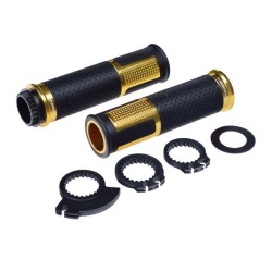 Set 2 mansoane universale moto, F1, negru/gold