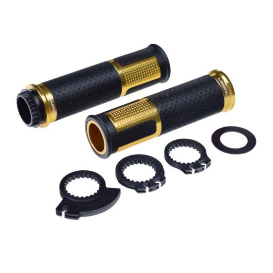 Set 2 mansoane universale moto, F1, negru/gold