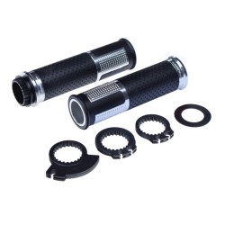 Set 2 mansoane universale moto, F1, negru/argintiu