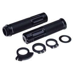 Set 2 mansoane universale moto cu capeti F2, negru