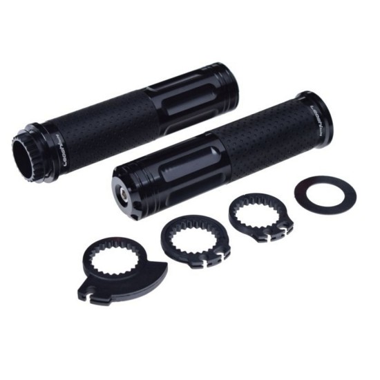 Set 2 mansoane universale moto cu capeti F2, negru