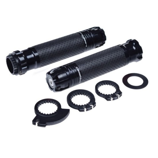 Set 2 mansoane universale moto cu capeti F3, negru