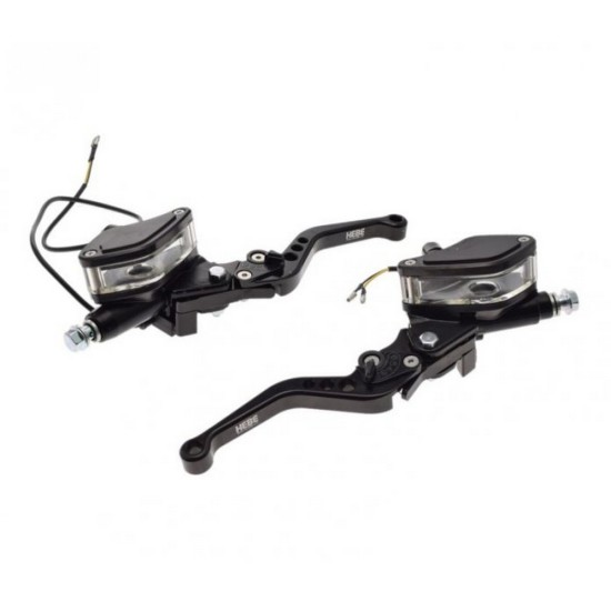 Set manete universale frana-ambreiaj moto, reglabile/rabatabile, negru