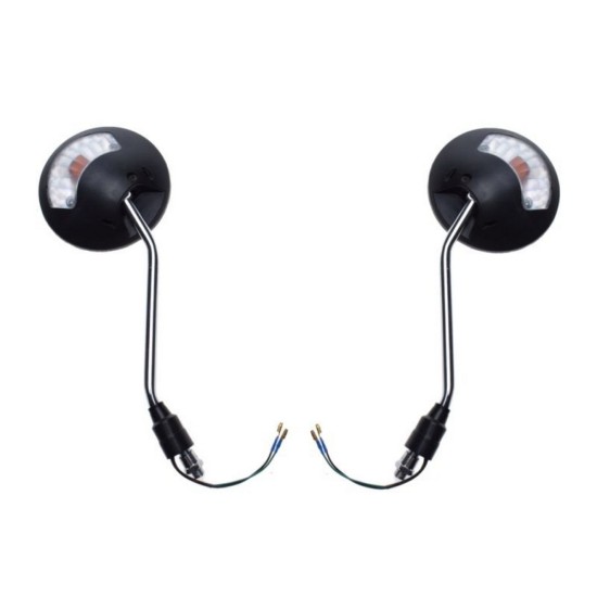 Set oglinzi universale moto-atv cu semnalizari, rotunde, M10X1.25