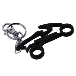 Breloc cheie moto, din metal, negru, Rival Store