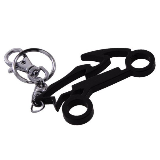 Breloc cheie moto, din metal, negru, Rival Store