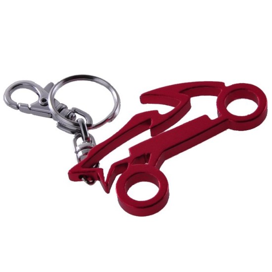 Breloc cheie moto, din metal, rosu, Rival Store