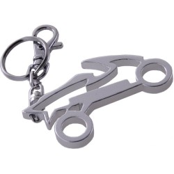 Breloc cheie moto, din metal, argintiu, Rival Store